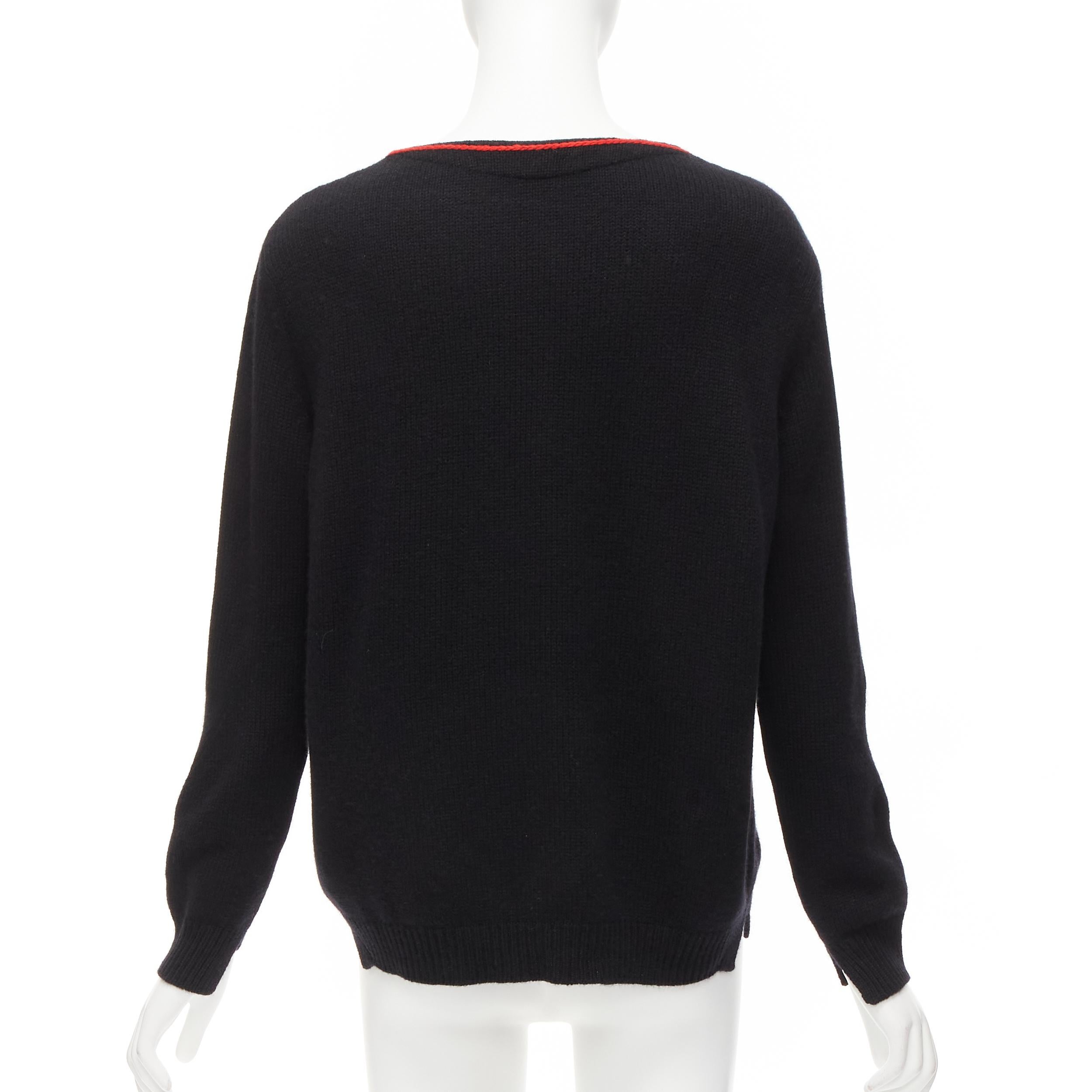 ERMANNO SCERVINO 100% cashmere mohair 3689 black red sweater IT40 S For Sale 1