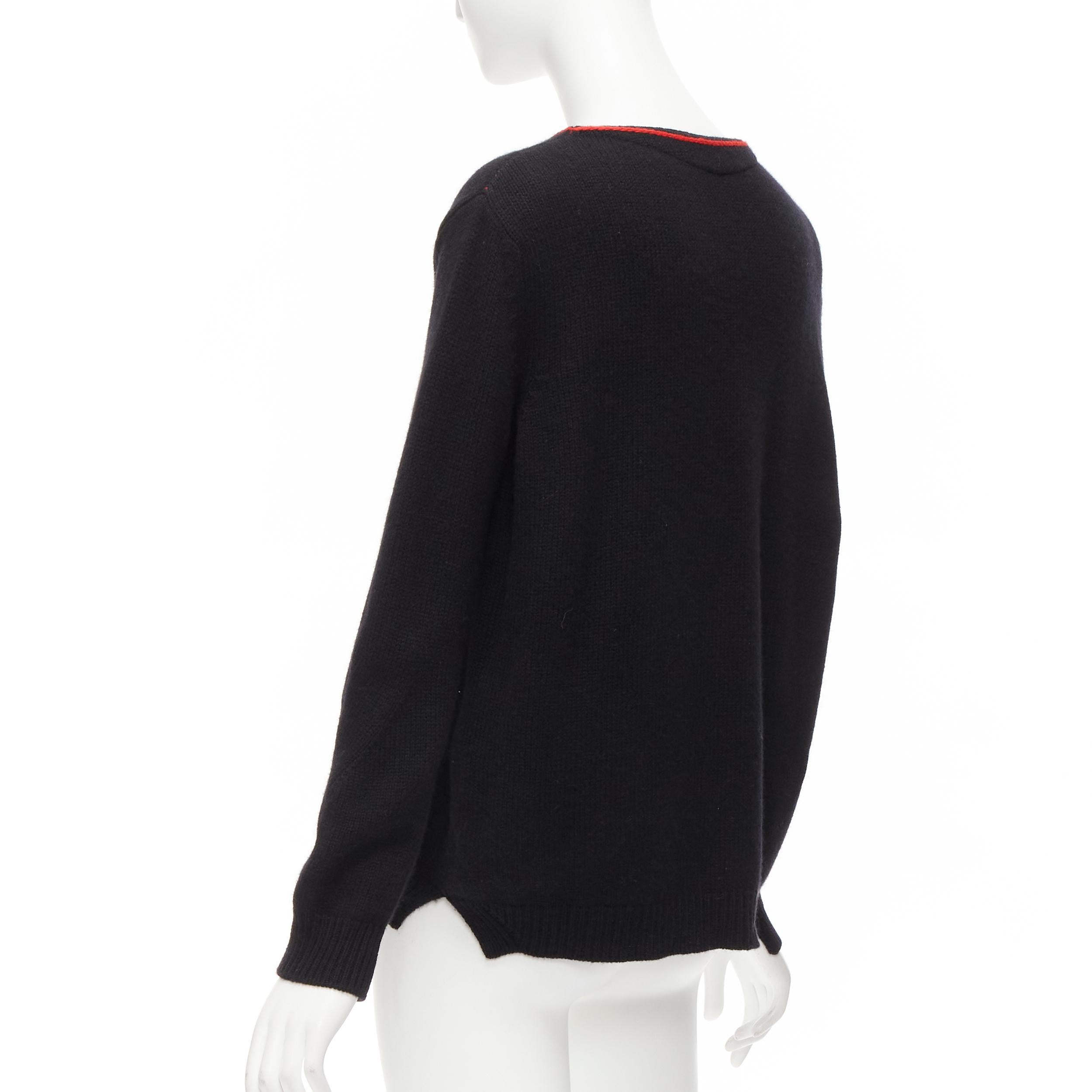 ERMANNO SCERVINO 100% cashmere mohair 3689 black red sweater IT40 S For Sale 1
