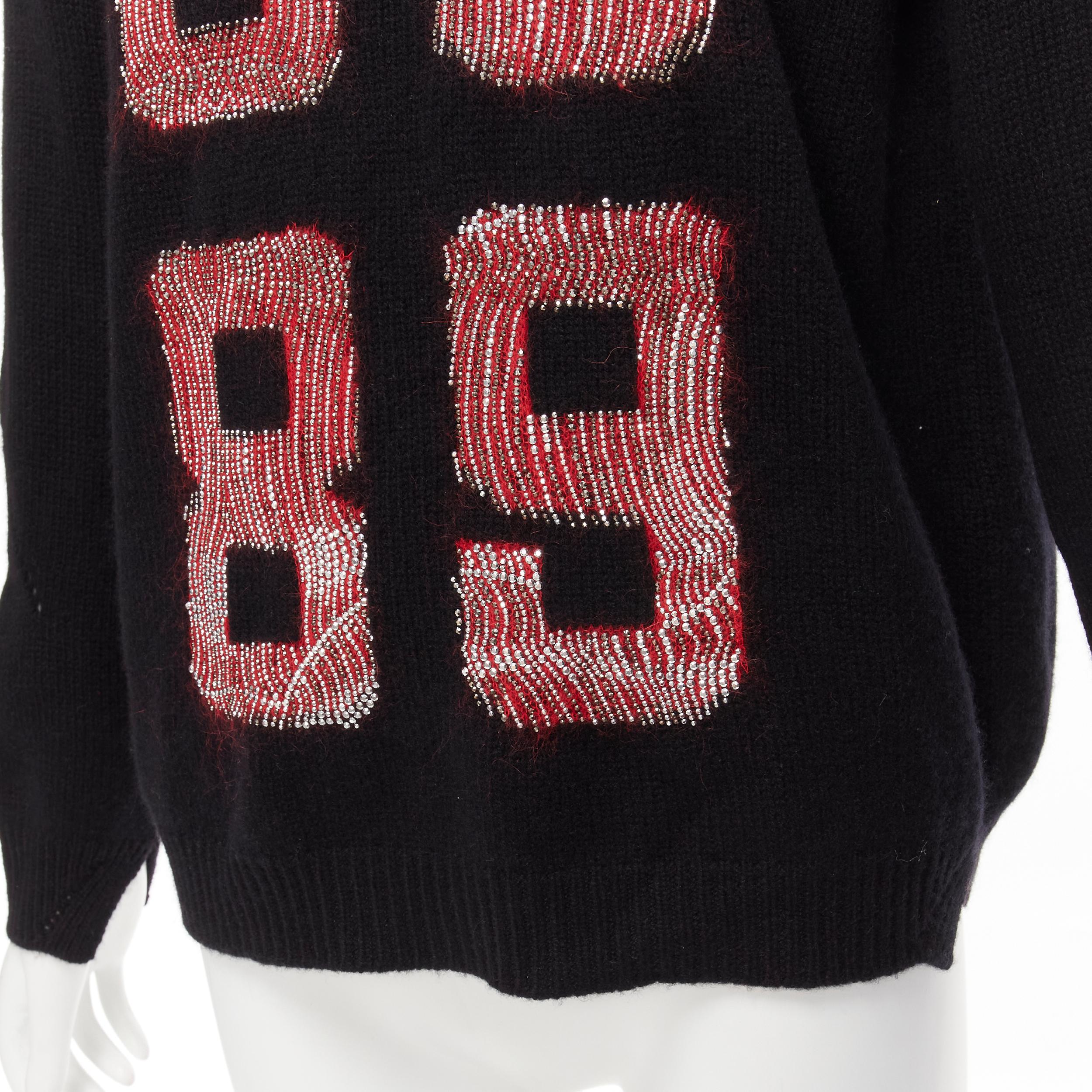 ERMANNO SCERVINO 100% cashmere mohair 3689 black red sweater IT40 S For Sale 3