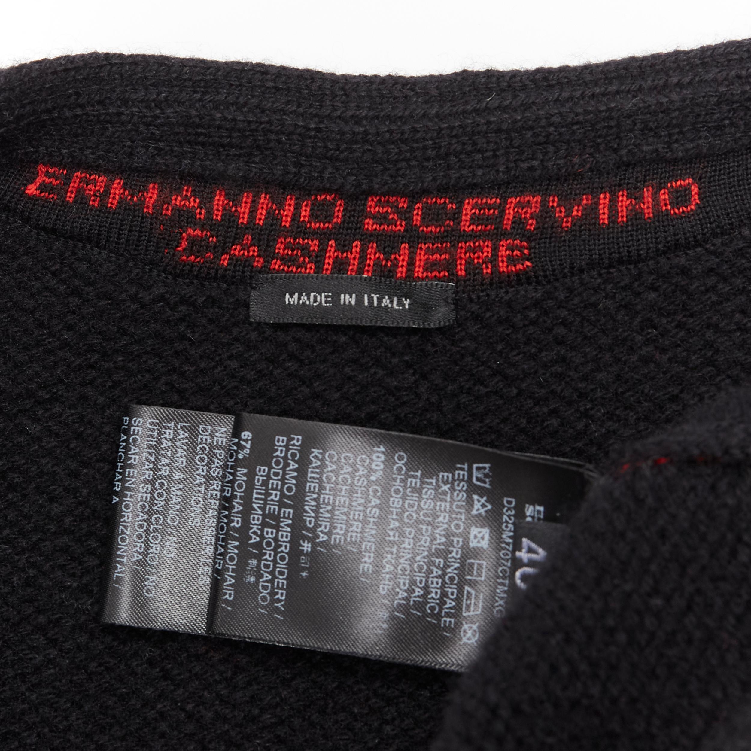 ERMANNO SCERVINO 100% cashmere mohair 3689 black red sweater IT40 S For Sale 4