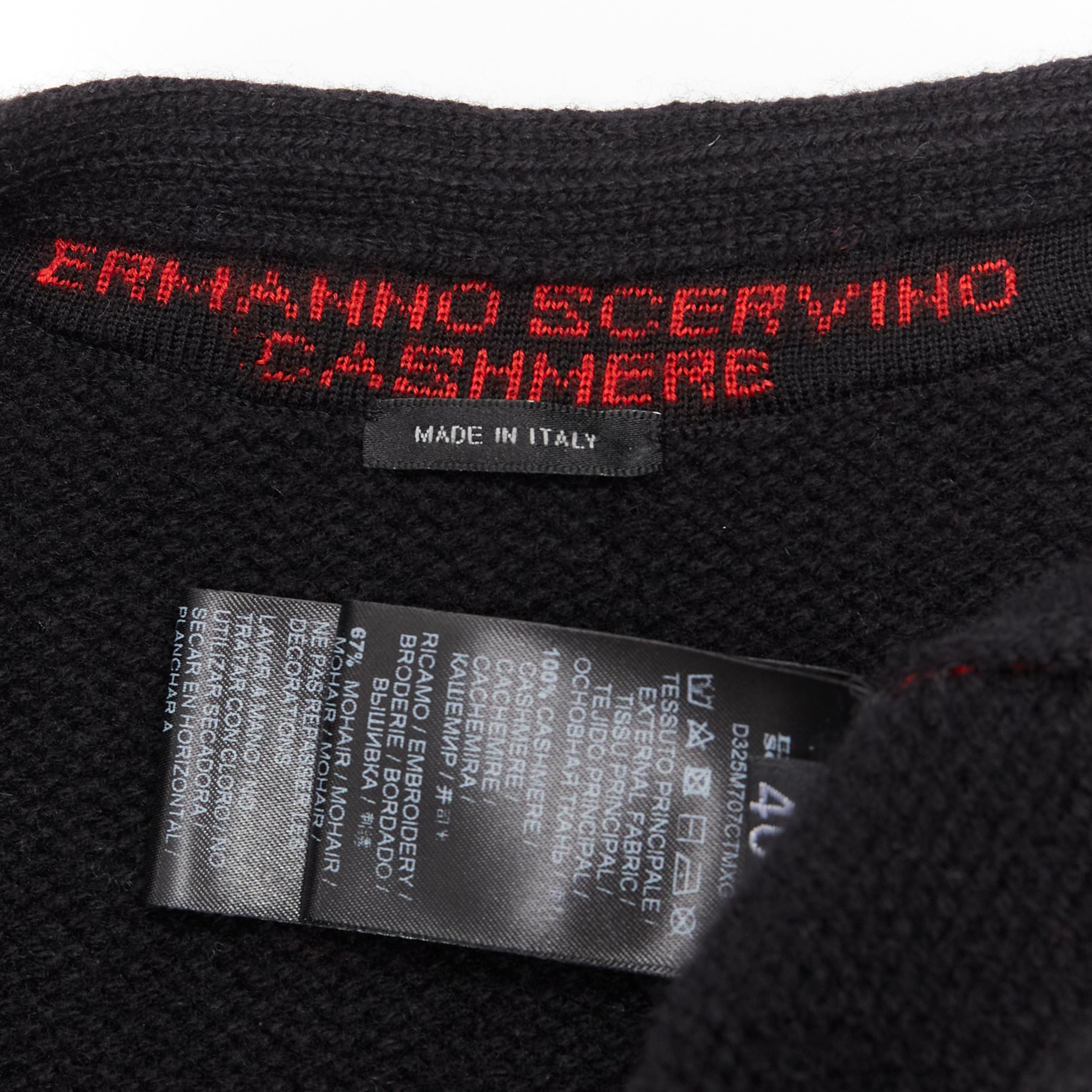 ERMANNO SCERVINO 100% cashmere mohair 3689 black red sweater IT40 S For Sale 3