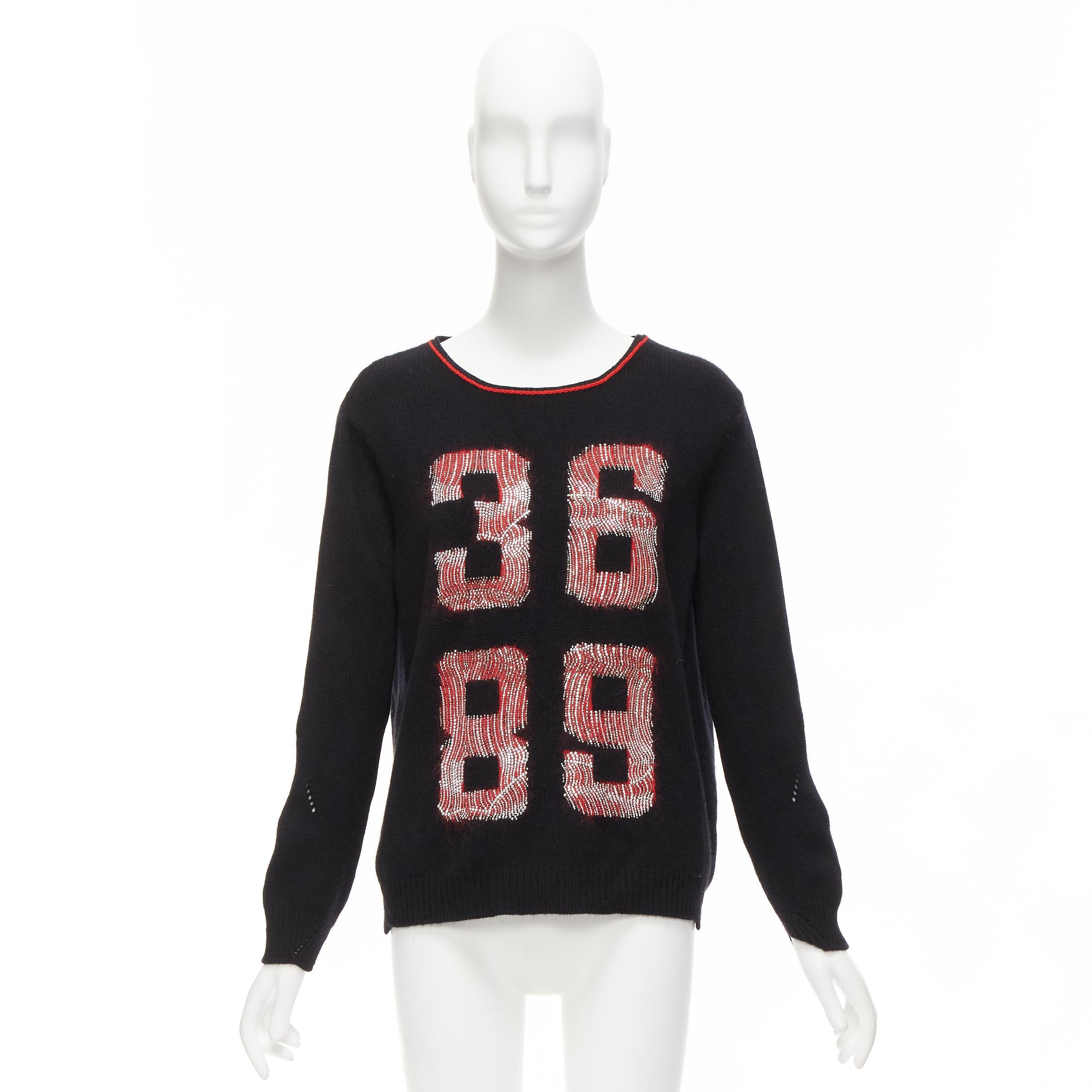 ERMANNO SCERVINO 100% cashmere mohair 3689 black red sweater IT40 S For Sale 5