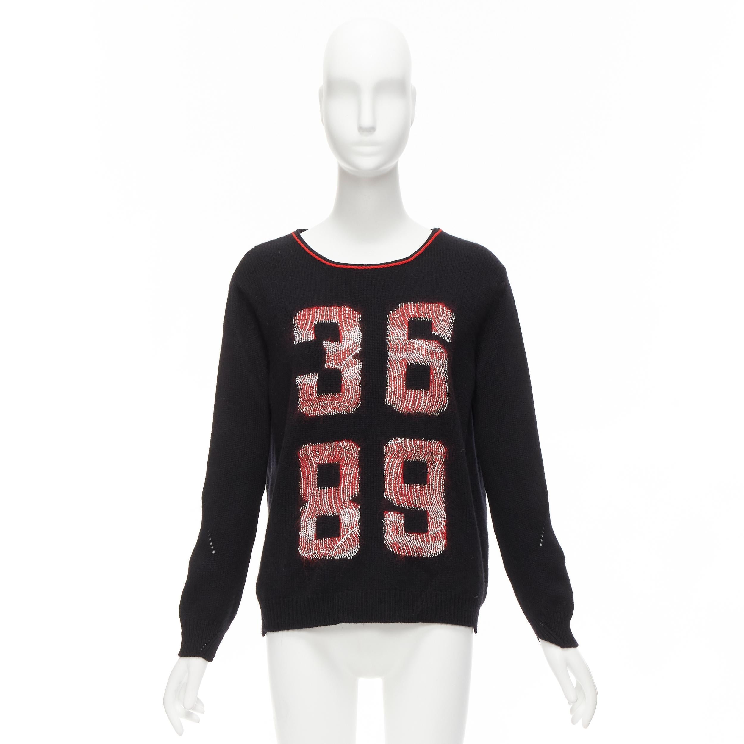 ERMANNO SCERVINO 100% cashmere mohair 3689 black red sweater IT40 S For Sale 4