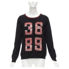 ERMANNO SCERVINO 100% cashmere mohair 3689 black red sweater IT40 S