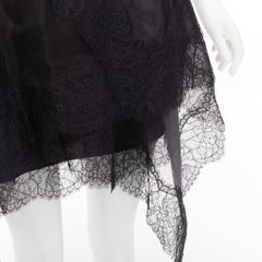 ERMANNO SCERVINO 2018 black lace overlay cascade asymmetric mini skirt IT40 S