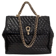 ERMANNO SCERVINO - Sac à bandoulière en cuir noir FAUBOURG LARGE