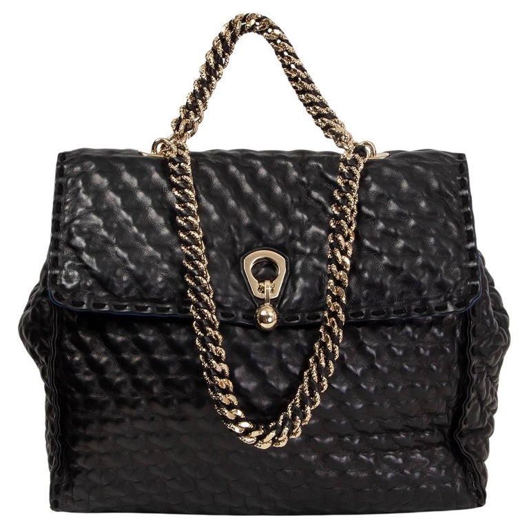 ERMANNO SCERVINO black leather FAUBOURG LARGE Shoulder Bag For Sale at ...