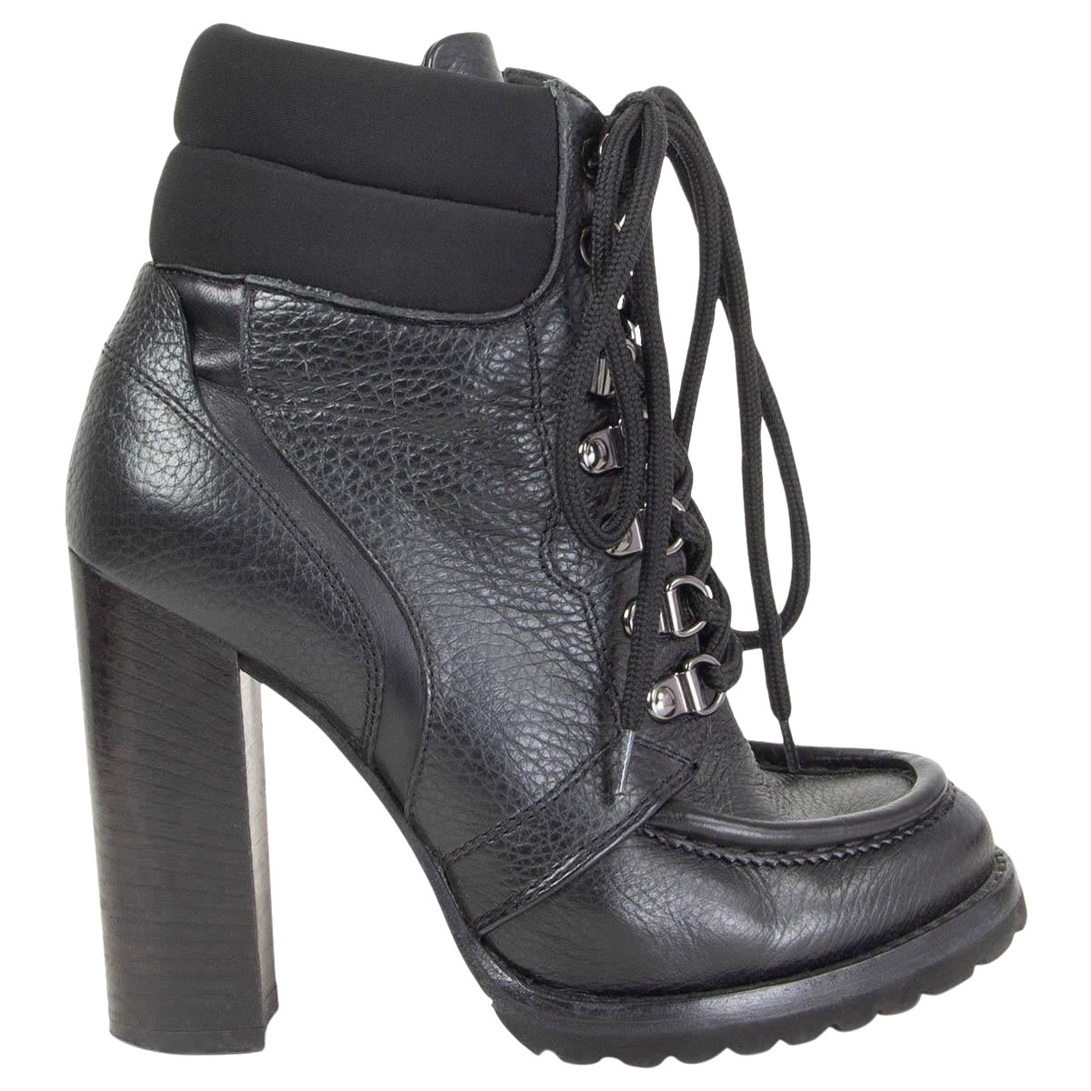 ERMANNO ScerVINO schwarze Leder LACE UP Stiefeletten Schuhe 37