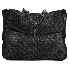 Ermanno Scervino Black Metallic Fabourg Quilted Bag