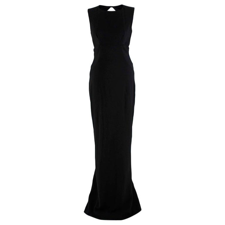 Ermanno Scervino Black Open Back Cut-out Sleeveless Gown US6 For Sale ...
