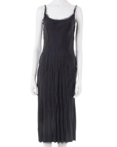 Ermanno Scervino black silk crinkled dress with crystal straps, 2000s ca.
