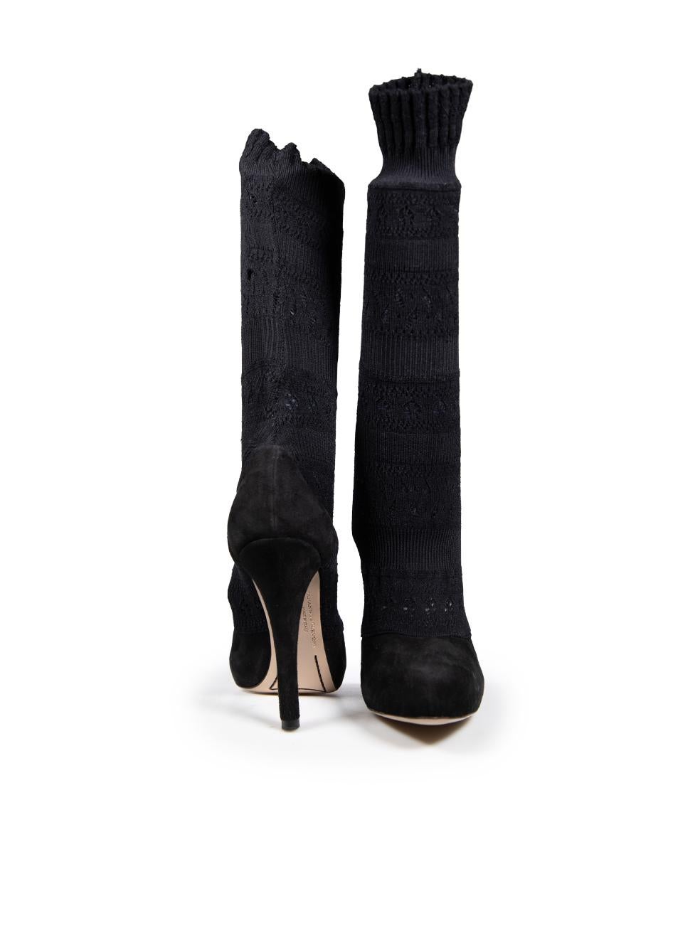 Ermanno Scervino Botas de tacón negras estilo calcetín talla IT 38 Negro en venta