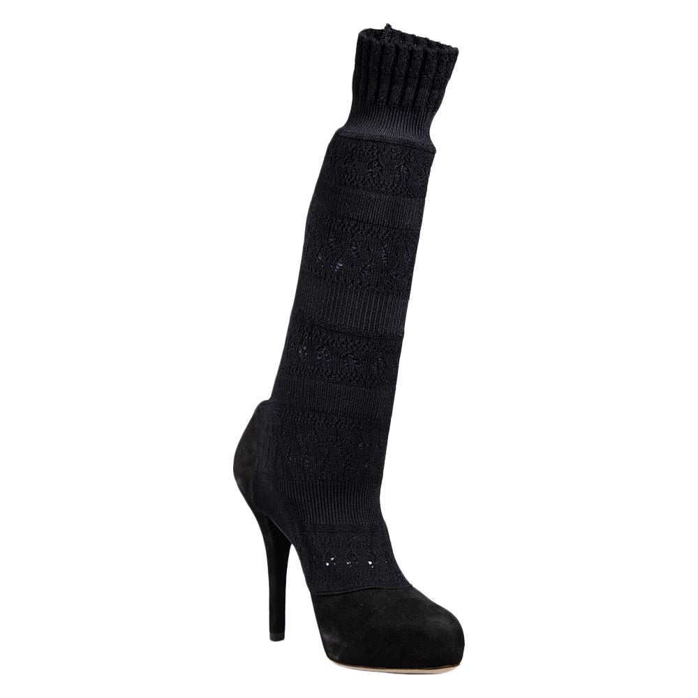 Ermanno Scervino Botas de tacón negras estilo calcetín talla IT 38 en venta