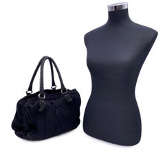 Ermanno Scervino Black Wool Knit Tote Shoulder Bag Handbag