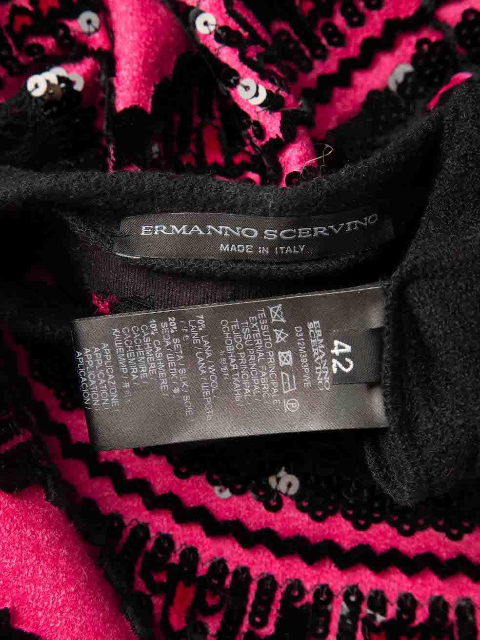 Women's Ermanno Scervino Black Wool Sequinned Jumper Size M For Sale