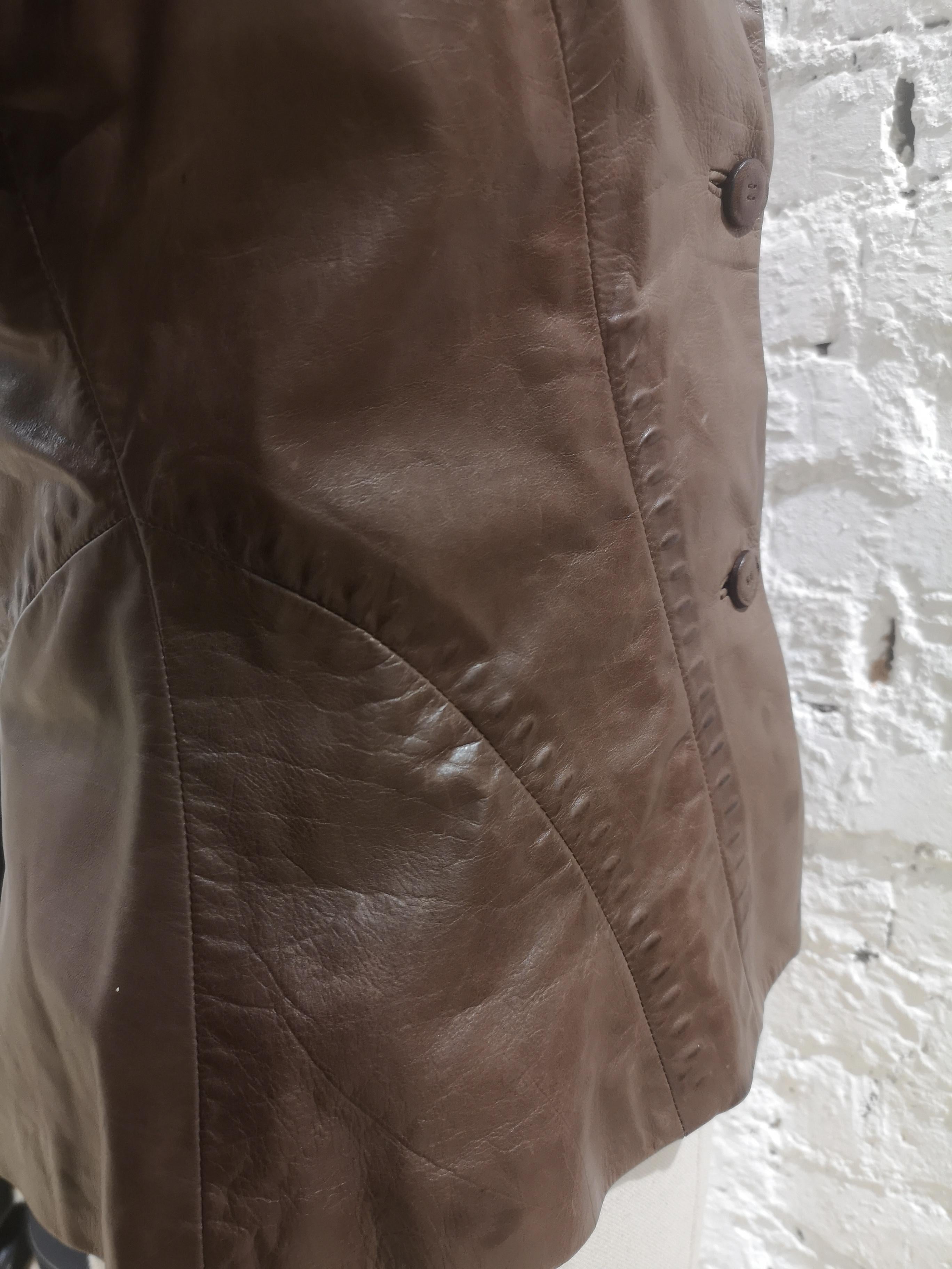 Black Ermanno Scervino Brown leather jacket For Sale