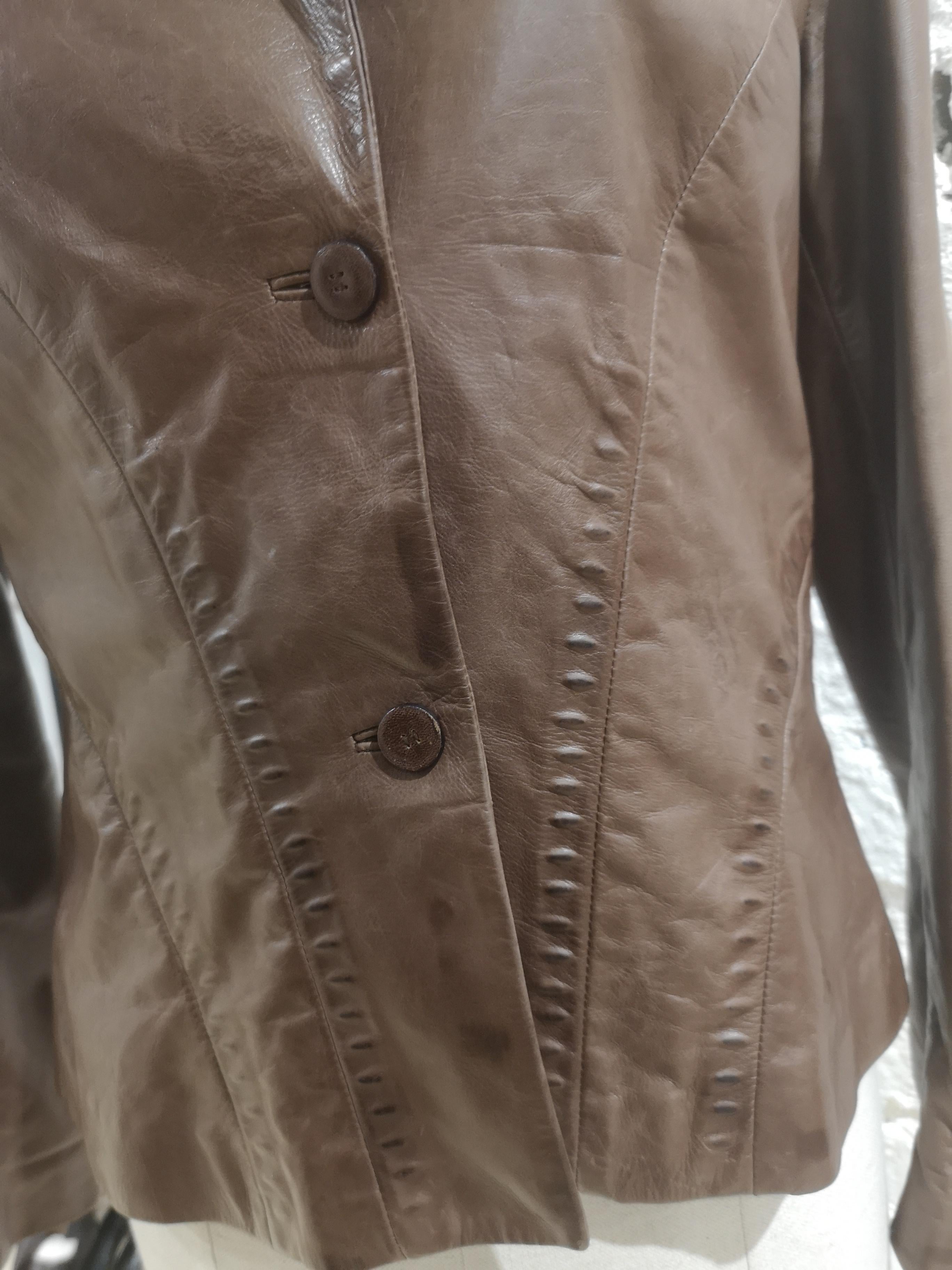 Ermanno Scervino Brown leather jacket In Good Condition For Sale In Capri, IT