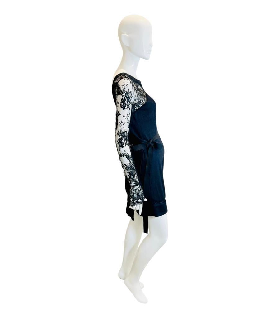 Ermanno Scervino Cashmere & Silk Lace Detailed Dress In Good Condition For Sale In London, GB