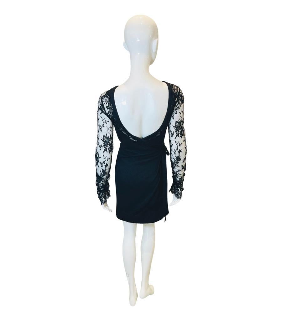 Women's Ermanno Scervino Cashmere & Silk Lace Detailed Dress For Sale