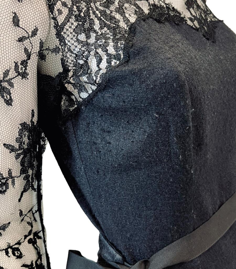 Ermanno Scervino Cashmere & Silk Lace Detailed Dress For Sale 1