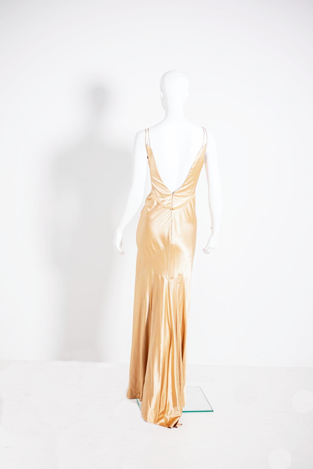 Ermanno Scervino Champagne Silk Evening Dress 7