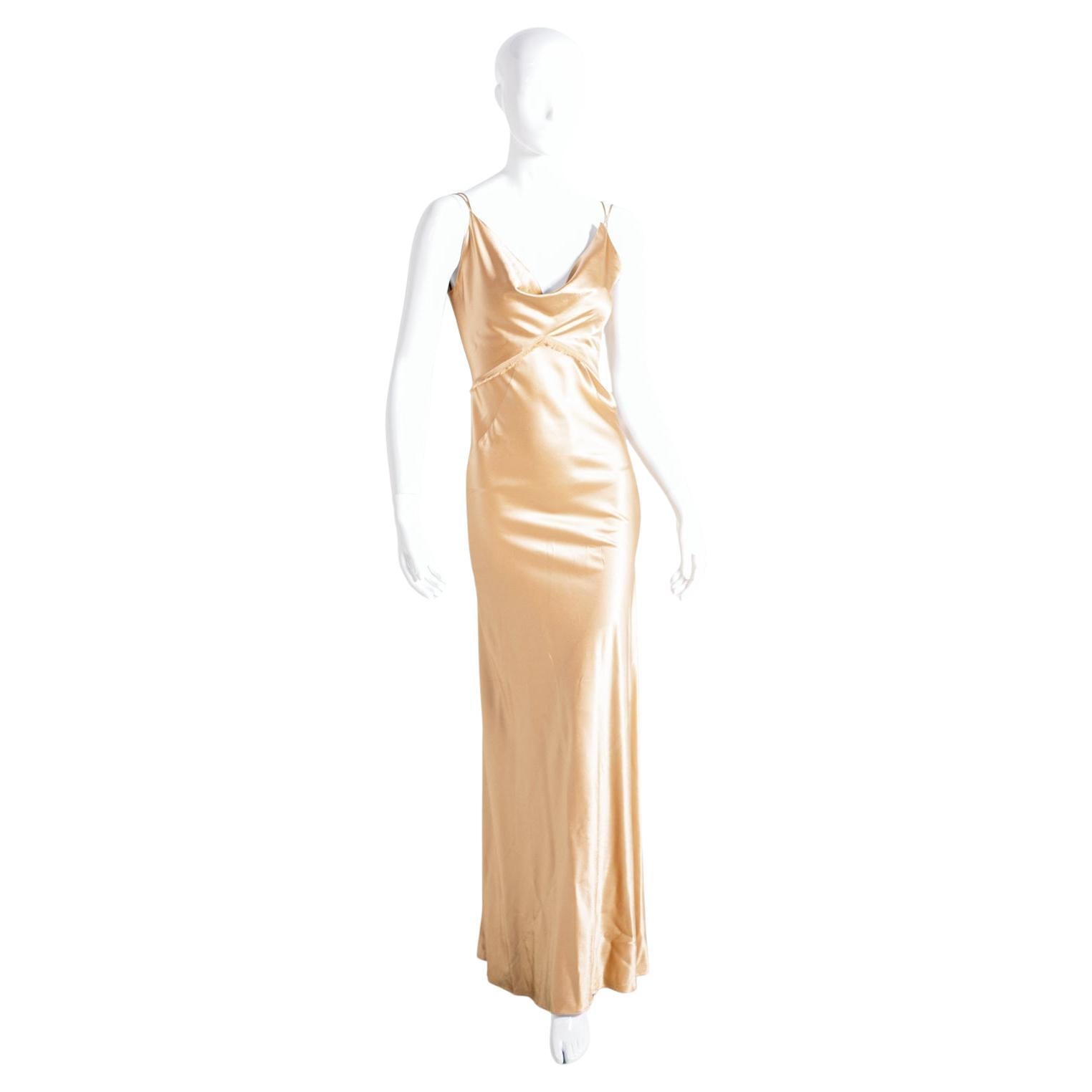 Ermanno Scervino Champagne Silk Evening Dress