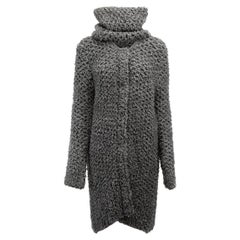Ermanno Scervino Charcoal Long Line Cardigan & Matching Snood Set Size S