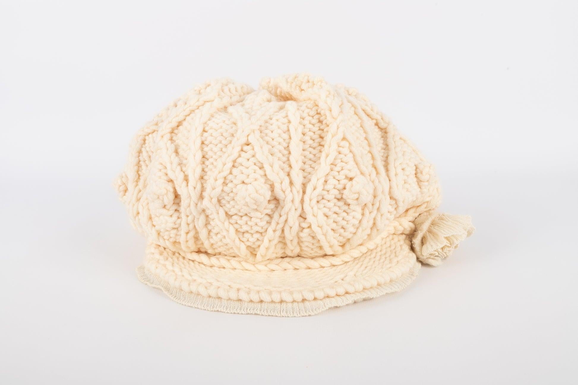 Ermanno Scervino Cotton and Wool Hat / Cap In Excellent Condition For Sale In SAINT-OUEN-SUR-SEINE, FR