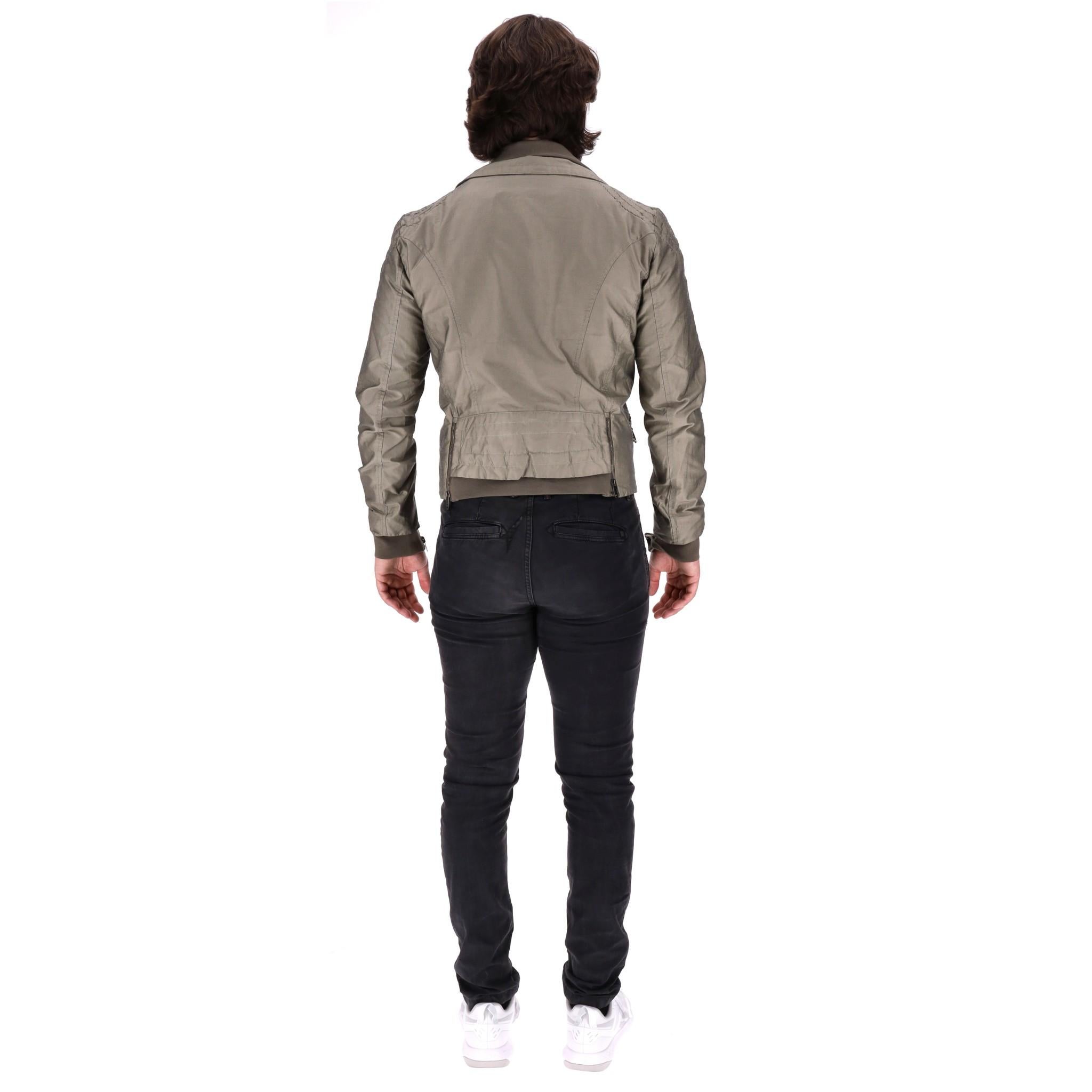 Ermanno Scervino Cotton Blend Biker Jacket In Excellent Condition For Sale In London, GB