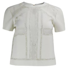 Ermanno Scervino Cropped Lace Trimmed Neoprene Top It 40 Uk 8