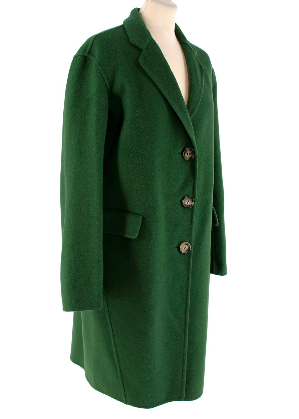 Ermanno Scervino Deep Green Felted Wool Mid-Length Coat

- Felted wool in deep green
- Notched lapels
- Single breasted button up fastening
- Two front flap pockets
- Single vented
- Partially lined design

Materials:
100%
