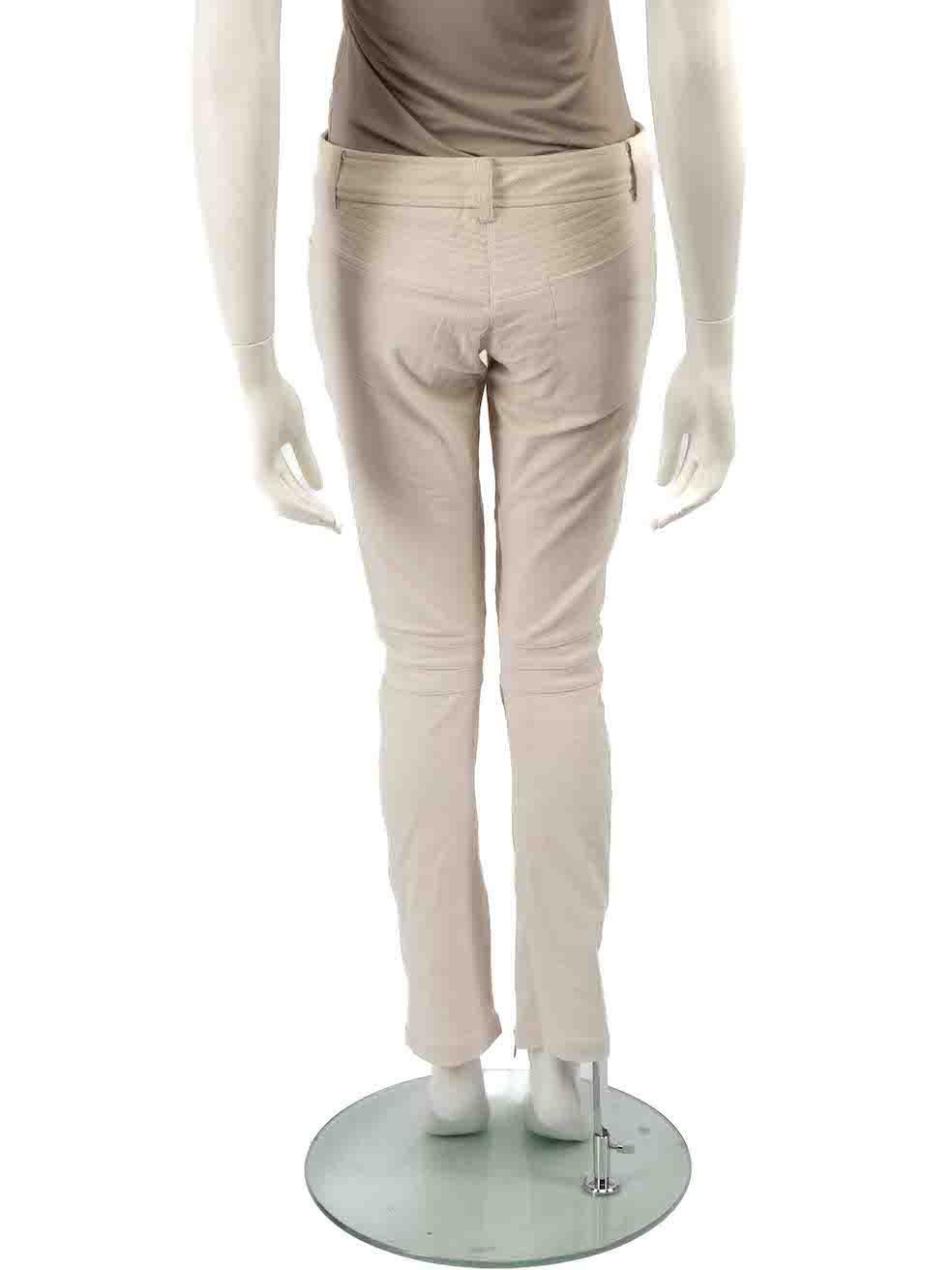 Ermanno Scervino Ecru Corduroy Biker Trousers Size S In Good Condition For Sale In London, GB