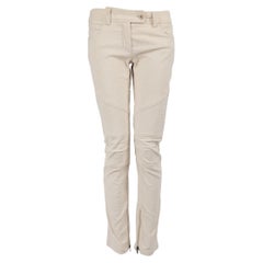 Ermanno Scervino Ecru Corduroy Biker Trousers Size S