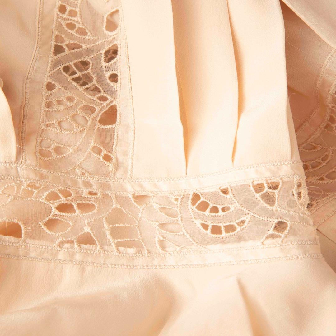 Ermanno Scervino Ecru Silk Tiered Lace Detail Dress Size L In Good Condition For Sale In London, GB
