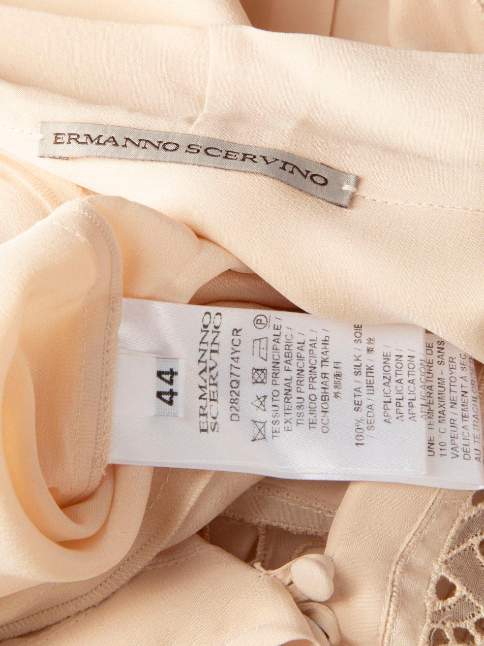 Ermanno Scervino Ecru Silk Tiered Lace Detail Dress Size L For Sale 3