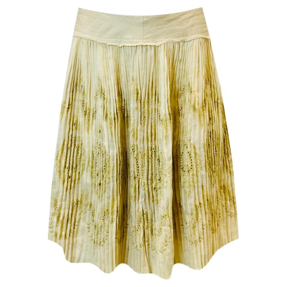 Ermanno Scervino Embroidered Ramie Skirt For Sale
