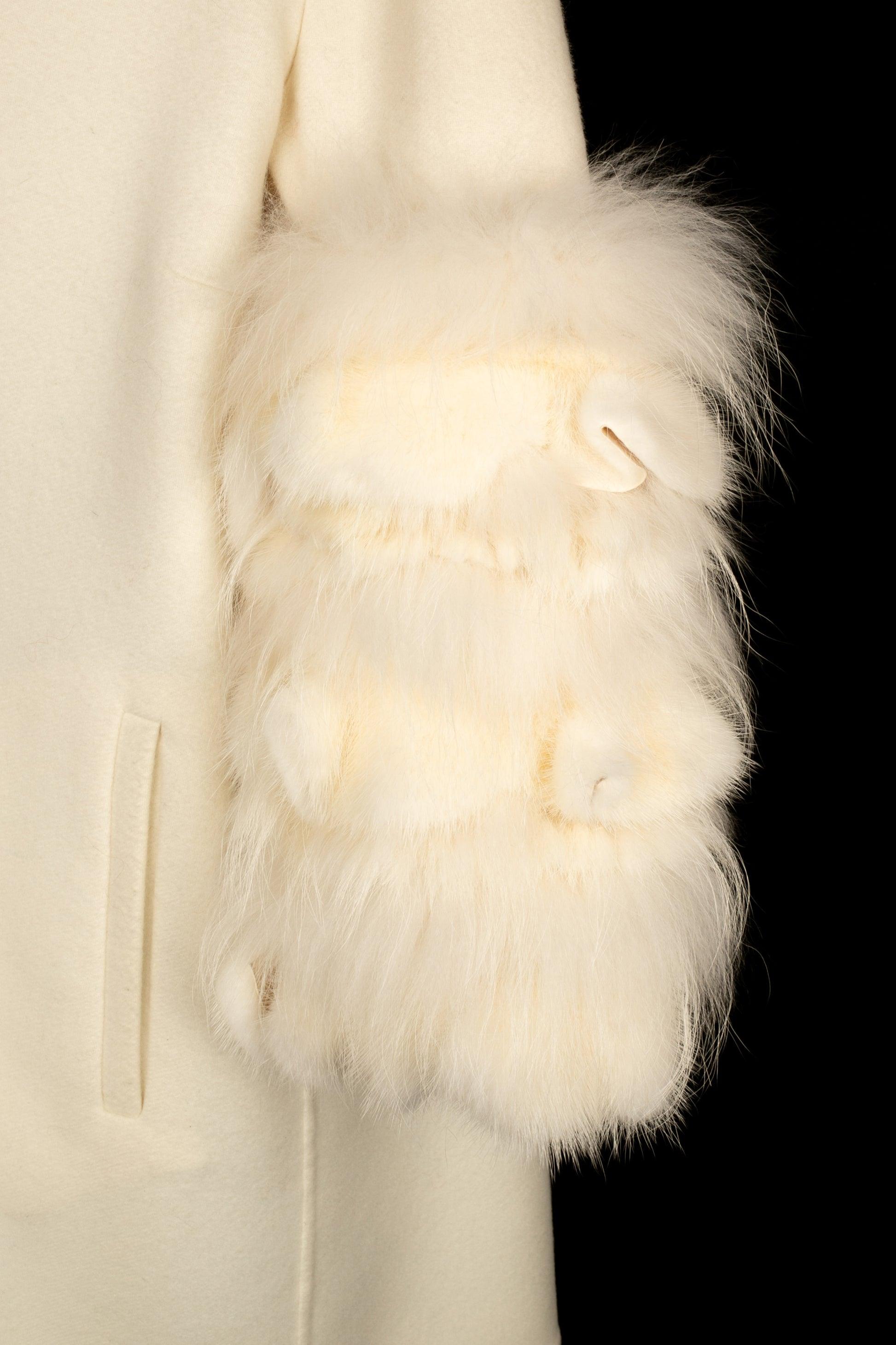 Ermanno Scervino Fur and Woolen Coat For Sale 2