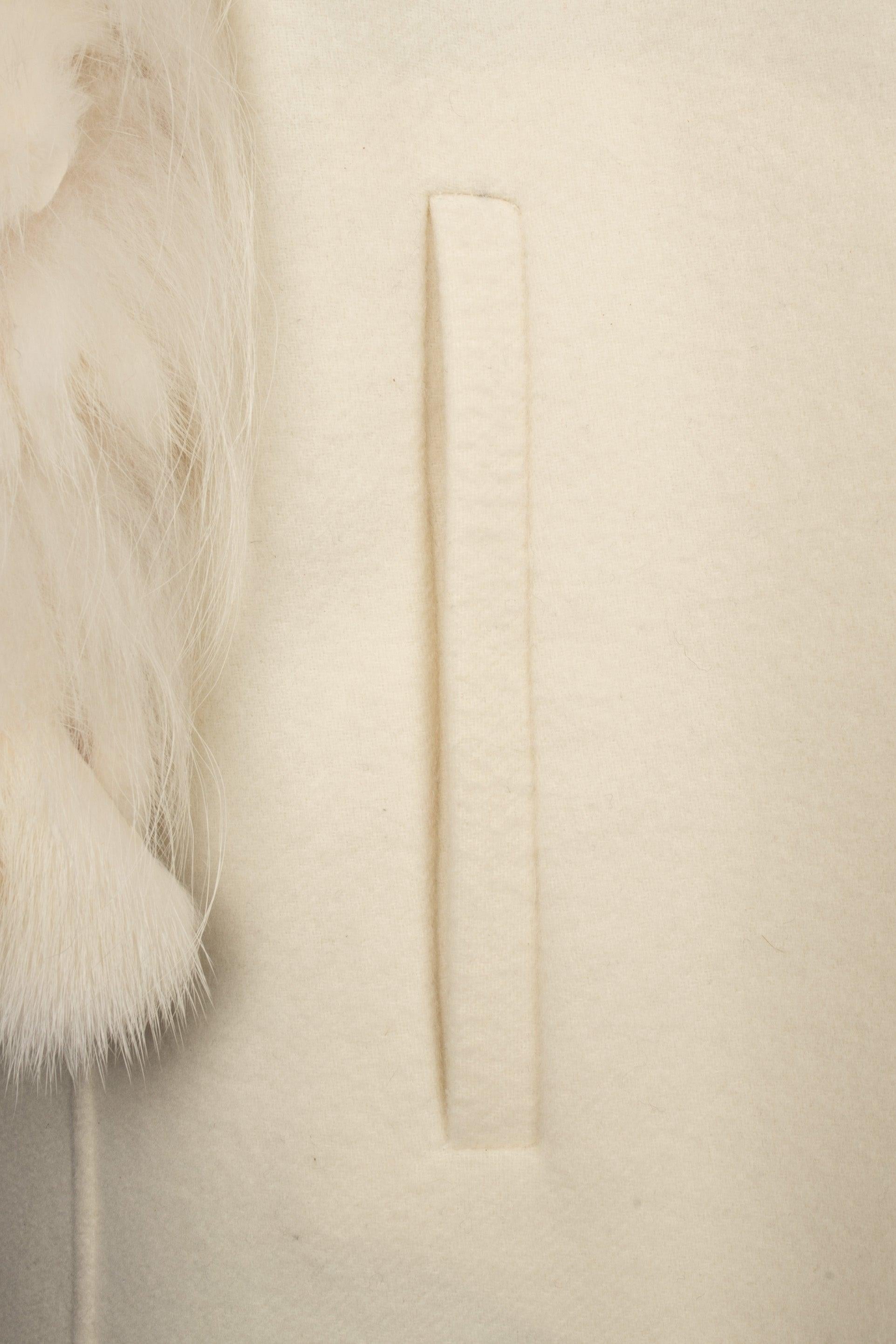 Ermanno Scervino Fur and Woolen Coat For Sale 3