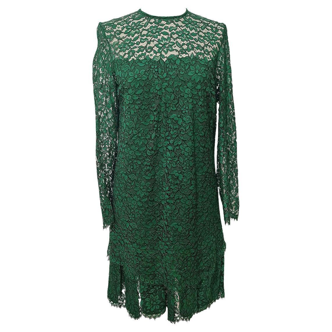 Ermanno Scervino Green Lace Dress IT 40 For Sale
