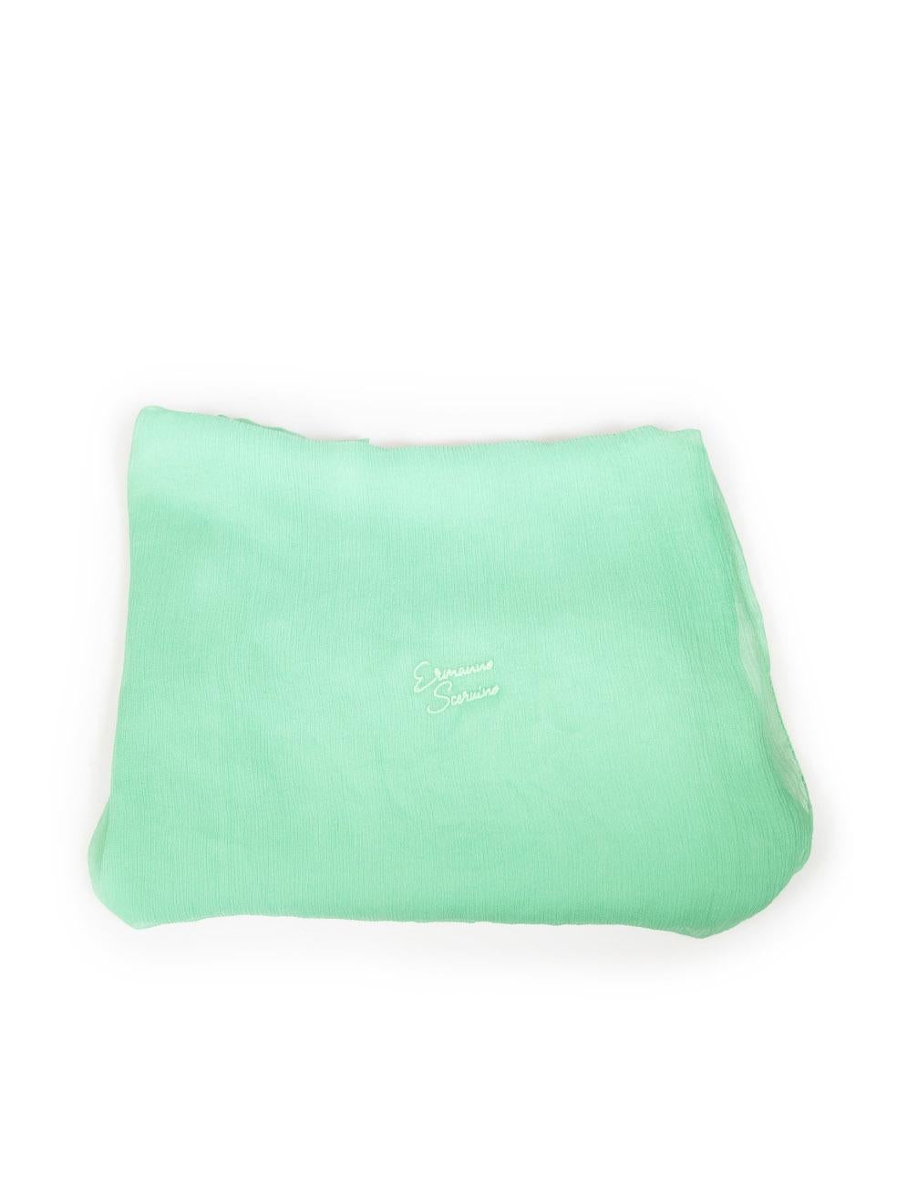 Ermanno Scervino Green Silk Sheer Scarf In Good Condition In London, GB