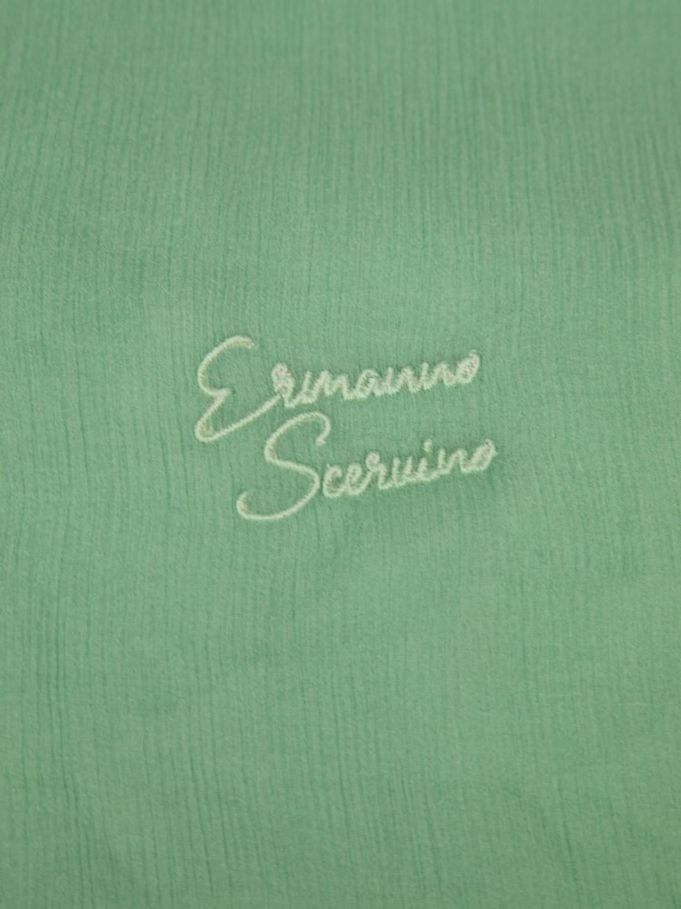 Ermanno Scervino Green Silk Sheer Scarf 1