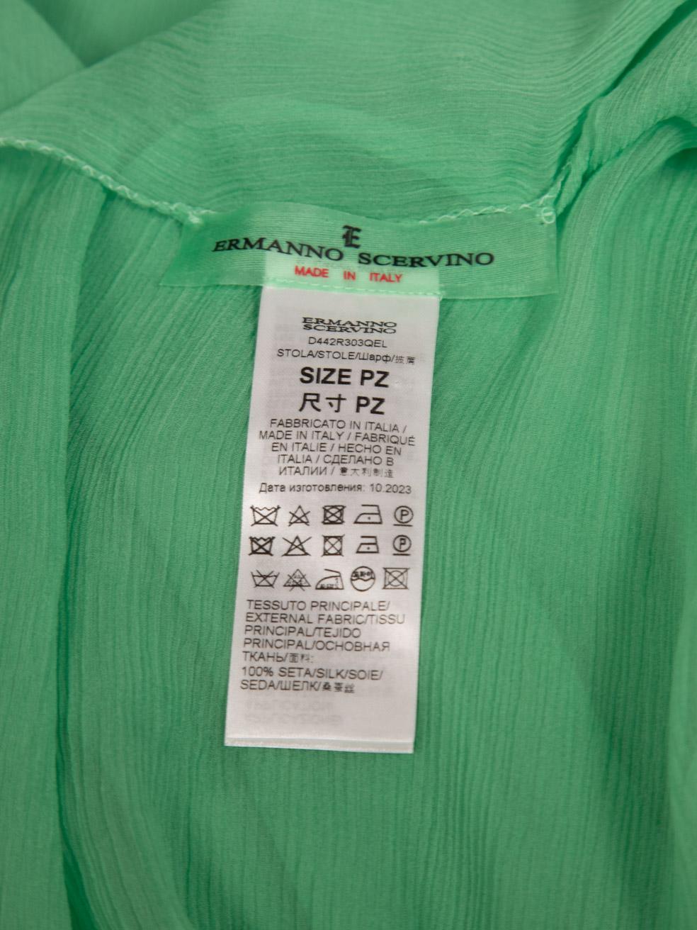Ermanno Scervino Green Silk Sheer Scarf 3