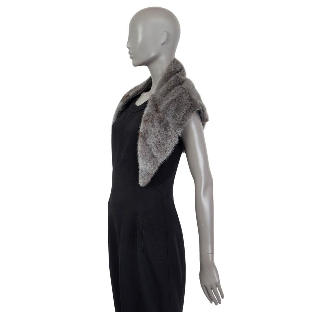 ERMANNO SCERVINO grey MINK FUR STOLE Shawl Scarf In Excellent Condition In Zürich, CH