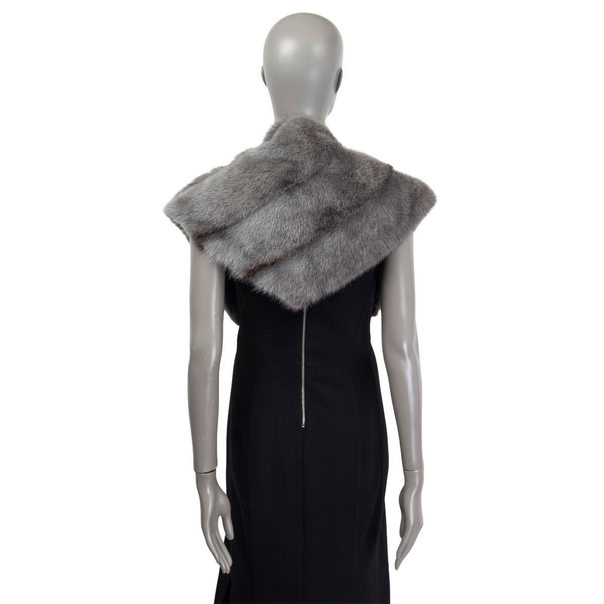 Women's or Men's ERMANNO SCERVINO grey MINK FUR STOLE Shawl Scarf