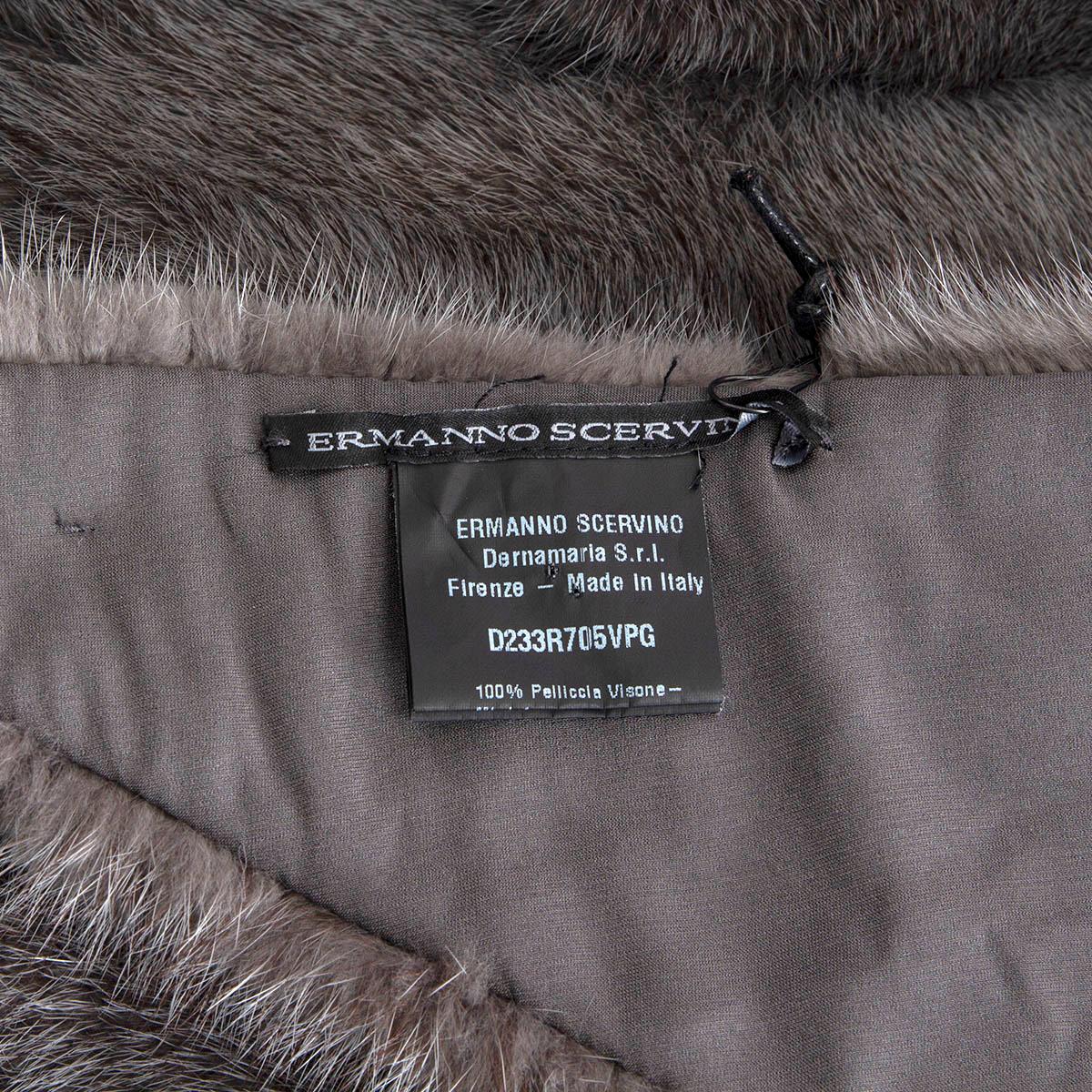 ERMANNO SCERVINO grey MINK FUR STOLE Shawl Scarf 2