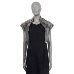 ERMANNO SCERVINO grey MINK FUR STOLE Shawl Scarf