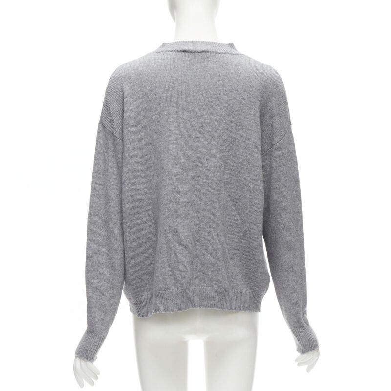 ERMANNO SCERVINO Grauer Pullover mit Metallic-Blumendruck IT40 S im Angebot 1