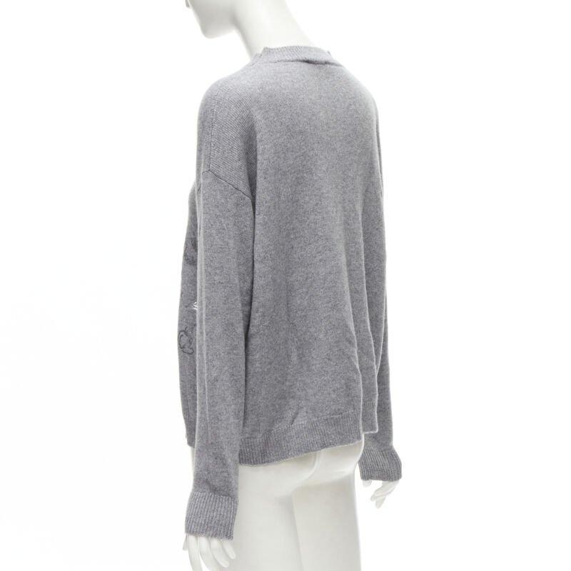 ERMANNO SCERVINO Grauer Pullover mit Metallic-Blumendruck IT40 S im Angebot 2