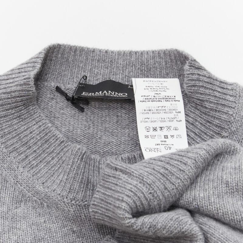 ERMANNO SCERVINO Grauer Pullover mit Metallic-Blumendruck IT40 S im Angebot 5