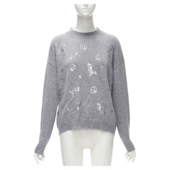 ERMANNO SCERVINO - Pull gris à imprimé floral métallique IT40 S